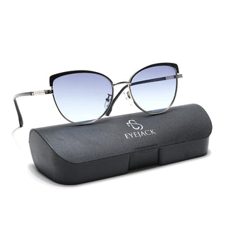 Eyejack Silver & Black Cateye Sunglasses for Women (7005CL830)