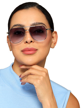 Eyejack Silver Aviator Sunglasses for Men & Women (7008CL871)