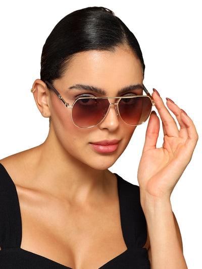 Eyejack Golden Aviator Sunglasses for Men & Women (7008CL872)