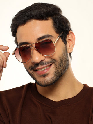 Eyejack Golden Aviator Sunglasses for Men & Women (7008CL872)