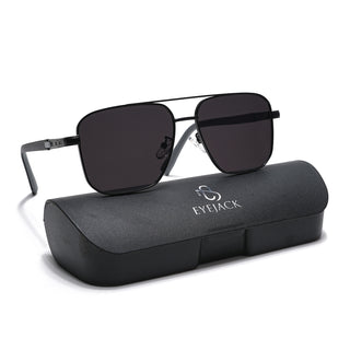 Eyejack Black Square Sunglasses for Men & Women (7018CL826)