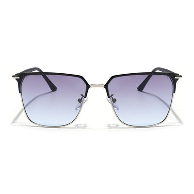 Eyejack Silver & Black Square Sunglasses for Men & Women (7021CL854)