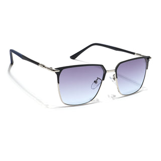 Eyejack Silver & Black Square Sunglasses for Men & Women (7021CL854)