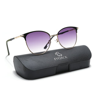 Eyejack Golden & Black Cateye Sunglasses for Women (7031CL821)