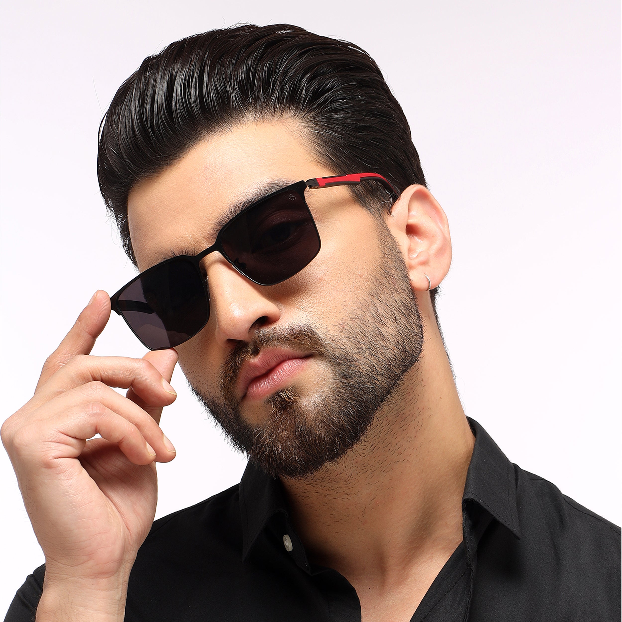 Eyejack Black Square Sunglasses for Men Women (7032CL897)