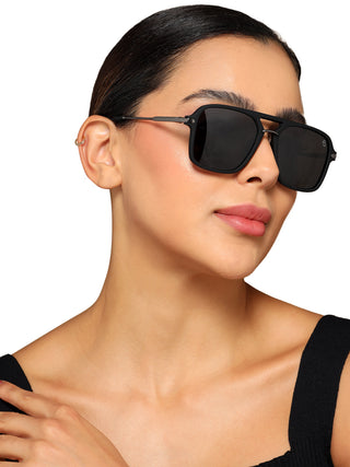 Eyejack Black Wayfarer Polarized Sunglasses for Men & Women (7503PCL1276)