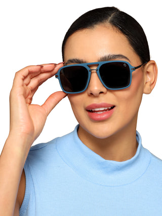 Eyejack Blue Wayfarer Polarized Sunglasses for Men & Women (7503PCL1279)