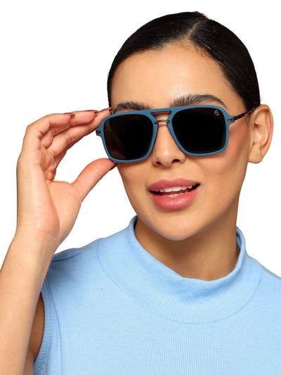 Eyejack Blue Wayfarer Polarized Sunglasses for Men & Women (7503PCL1279)