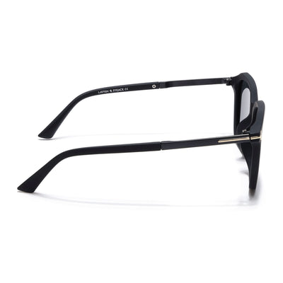 Eyejack Black Square Polarized Sunglasses for Men & Women (7524PCL1267)