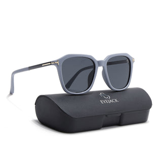 Eyejack Grey Square Polarized Sunglasses for Men & Women (7524PCL1268)