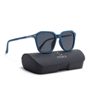 Eyejack Blue Square Polarized Sunglasses for Men & Women (7524PCL1270)