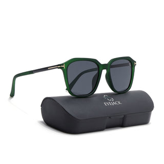 Eyejack Dark Green Square Polarized Sunglasses for Men & Women (7524PCL1271)