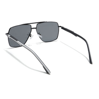 Eyejack Aviator Polarized Sunglasses for Men Women (Black Lens Black Frame 8015PCL752)