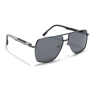 Eyejack Aviator Sunglasses for Men & Women (Black Lens | Grey Frame - 8015PCL753)