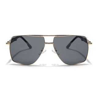 Eyejack Aviator Sunglasses for Men & Women (Black Lens | Golden Frame - 8015PCL754)