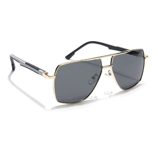 Eyejack Aviator Sunglasses for Men & Women (Black Lens | Golden Frame - 8015PCL754)