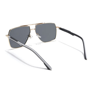 Eyejack Aviator Sunglasses for Men & Women (Black Lens | Golden Frame - 8015PCL754)