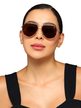 Rover - Golden Aviator Polarized Sunglasses (8017PCL878)