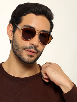 Rover - Golden Aviator Polarized Sunglasses (8017PCL878)