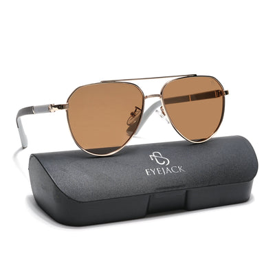 Rover - Golden Aviator Polarized Sunglasses (8017PCL878)