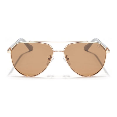 Rover - Golden Aviator Polarized Sunglasses (8017PCL878)