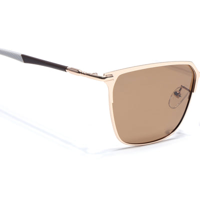 Valor - Square Polarized Sunglasses (Brown Lens | Rose Golden Frame - 8021PCL777)