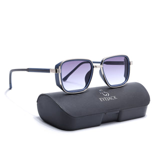 Eyejack Silver & Blue Square Sunglasses for Men & Women (80809CL2130)
