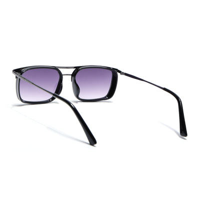 Eyejack Dark Grey Rectangle Sunglasses for Men & Women (80768CL2132)