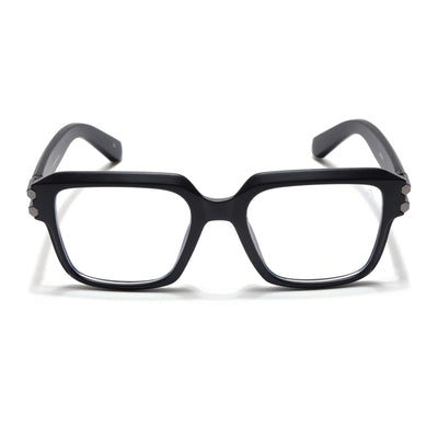 Eyejack Wolf Matt Black Square Eyeglasses for Men & Women (82110FCL1303-C2)