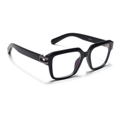Eyejack Wolf Matt Black Square Eyeglasses for Men & Women (82110FCL1303-C2)