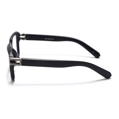 Eyejack Wolf Matt Black Square Eyeglasses for Men & Women (82110FCL1303-C2)