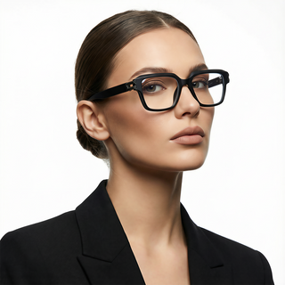 Eyejack Wolf Matt Black Square Eyeglasses for Men & Women (82110FCL1303-C2)