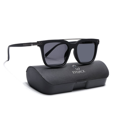 Eyejack Black Wayfarer Polarized Sunglasses for Men & Women (868PCL2137)