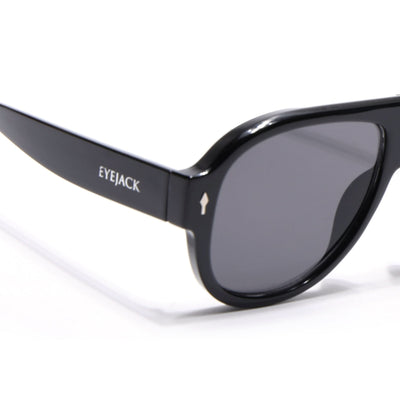 Eyejack Black Oversize Sunglasses for Men & Women (8821CL1094)