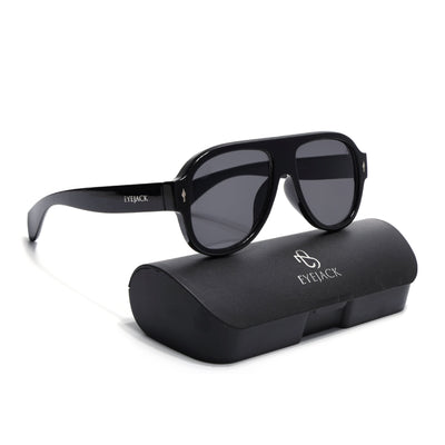 Eyejack Black Oversize Sunglasses for Men & Women (8821CL1094)