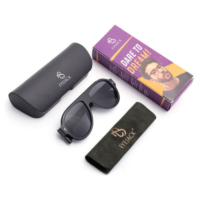 Eyejack Black Oversize Sunglasses for Men & Women (8821CL1094)