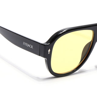 Eyejack Black Oversize Sunglasses for Men & Women (8821CL1095)