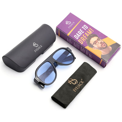 Eyejack Black Oversize Sunglasses for Men & Women (8821CL1096)