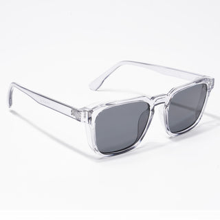 Eyejack Square Sunglasses for Men & Women (Black Lens | Transparent Grey Frame - 89133CL548-C2)