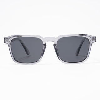 Eyejack Square Sunglasses for Men & Women (Black Lens | Transparent Grey Frame - 89133CL548-C2)