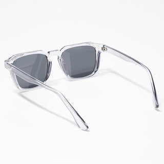 Eyejack Square Sunglasses for Men & Women (Black Lens | Transparent Grey Frame - 89133CL548-C2)