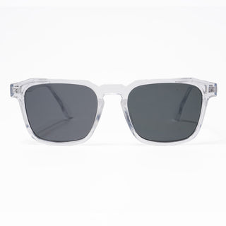 Eyejack Square Sunglasses for Men & Women (Black Lens | Transparent Frame - 89133CL549-C3)