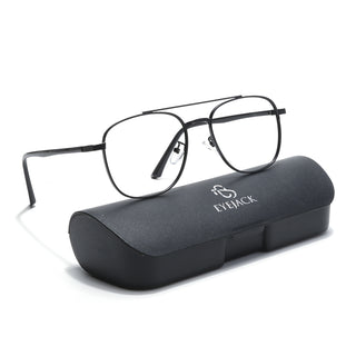 Eyejack Disk Premium Black Wayfarer Eyeglasses for Men & Women (9002CL735-C1)