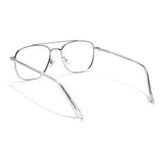 Eyejack Disk Premium Silver Wayfarer Eyeglasses for Men & Women (9002CL736-C2)