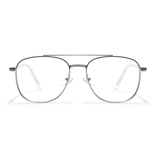 Eyejack Disk Premium Silver Wayfarer Eyeglasses for Men & Women (9002CL736-C2)