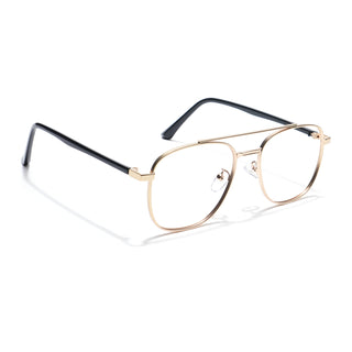 Eyejack Disk Premium Golden Wayfarer Eyeglasses for Men & Women (9002CL737-C3)