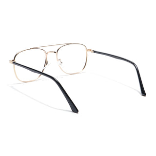 Eyejack Disk Premium Golden Wayfarer Eyeglasses for Men & Women (9002CL737-C3)