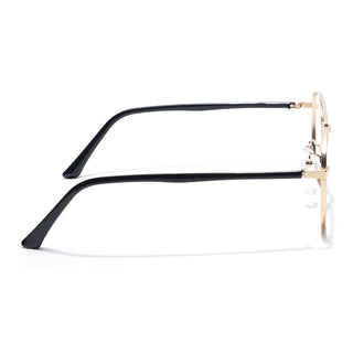 Eyejack Disk Premium Golden Wayfarer Eyeglasses for Men & Women (9002CL737-C3)