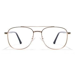 Eyejack Disk Premium Golden Wayfarer Eyeglasses for Men & Women (9002CL737-C3)