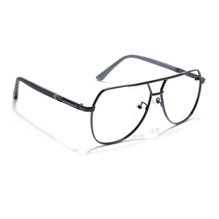 Eyejack Disk Premium Black Aviator Eyeglasses for Men & Women (9008CL738-C1)